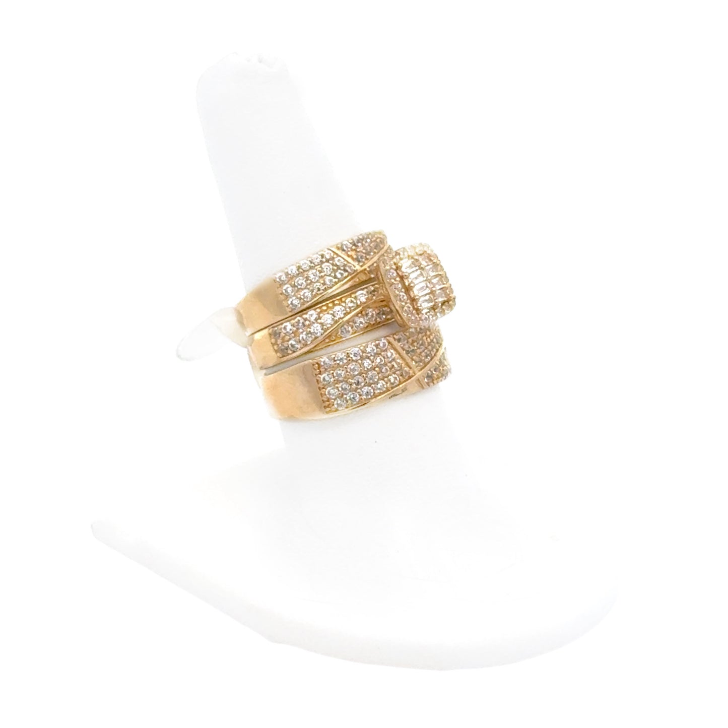 New 14K CZ Wedding Trio Set H.J™️