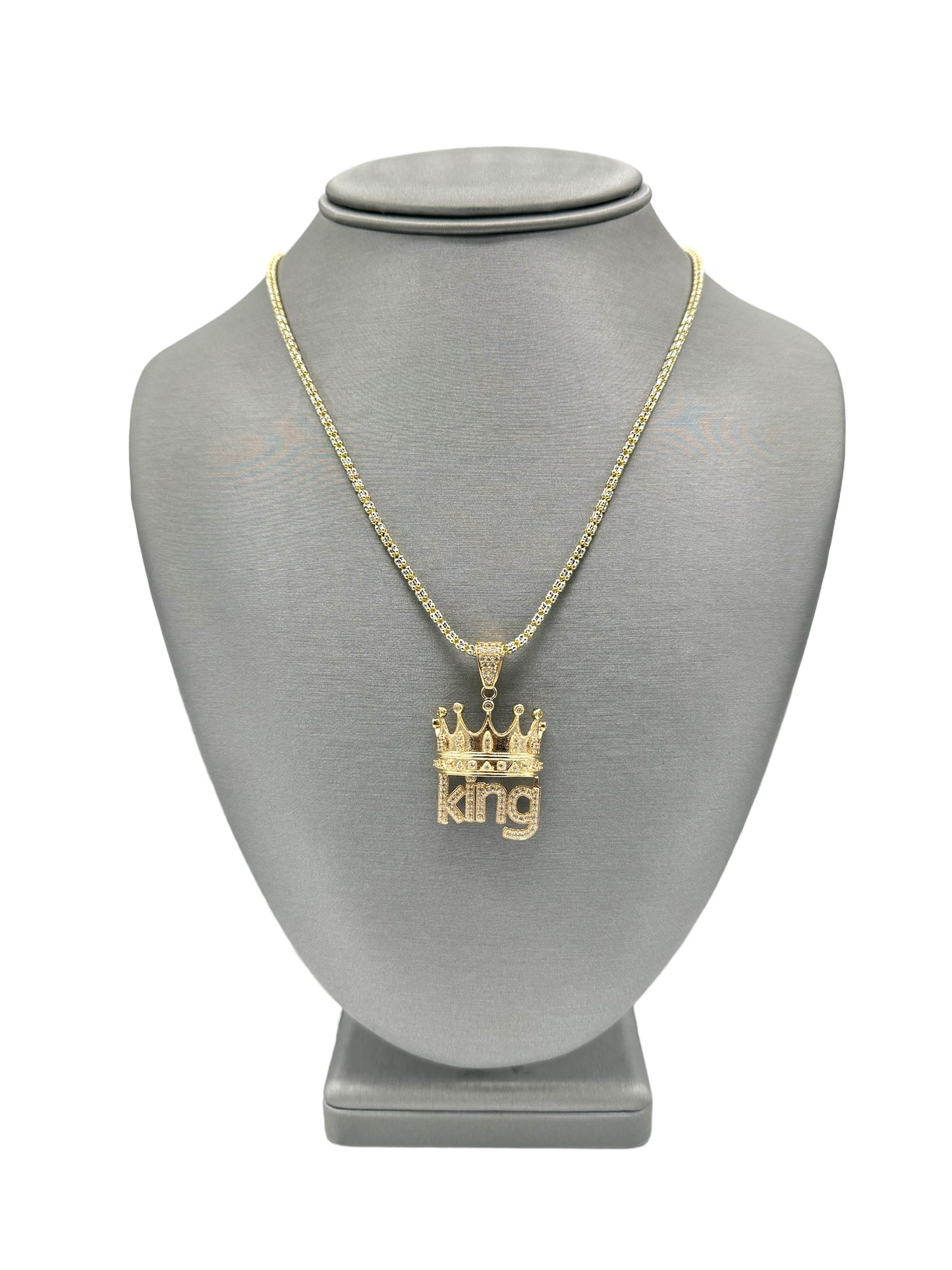 New 14K CZ King Pendant & Ice Chain (2.5MM). H.J™️