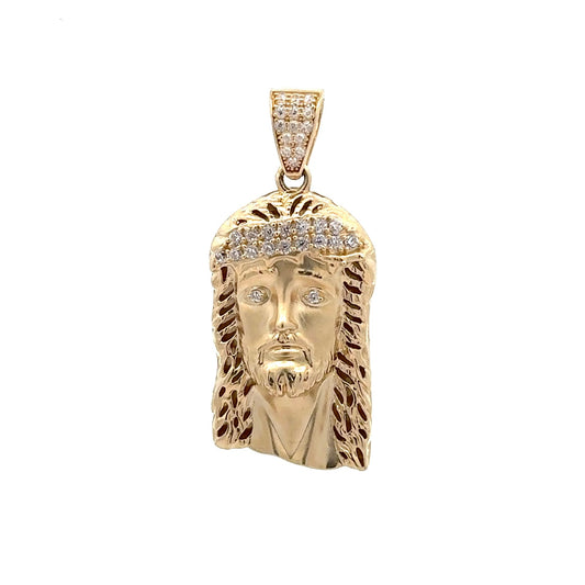 New 14K CZ Jesus Face Pendant. H.J™️