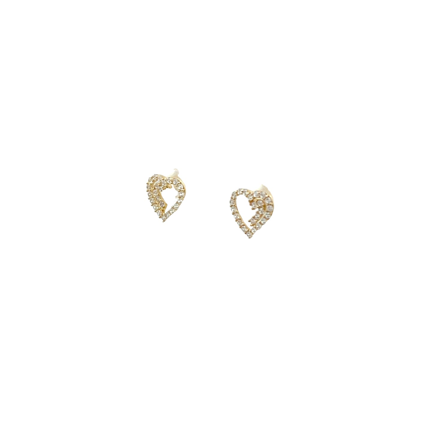 New 14K CZ Heart Earrings H.J™️