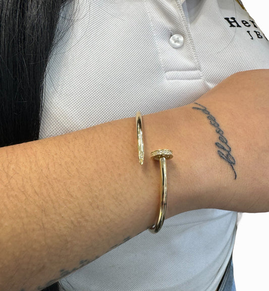 New 14K CZ Nail Bangle. H.J™️