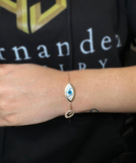 New 14K CZ Evil Eye Bracelet H.J™️