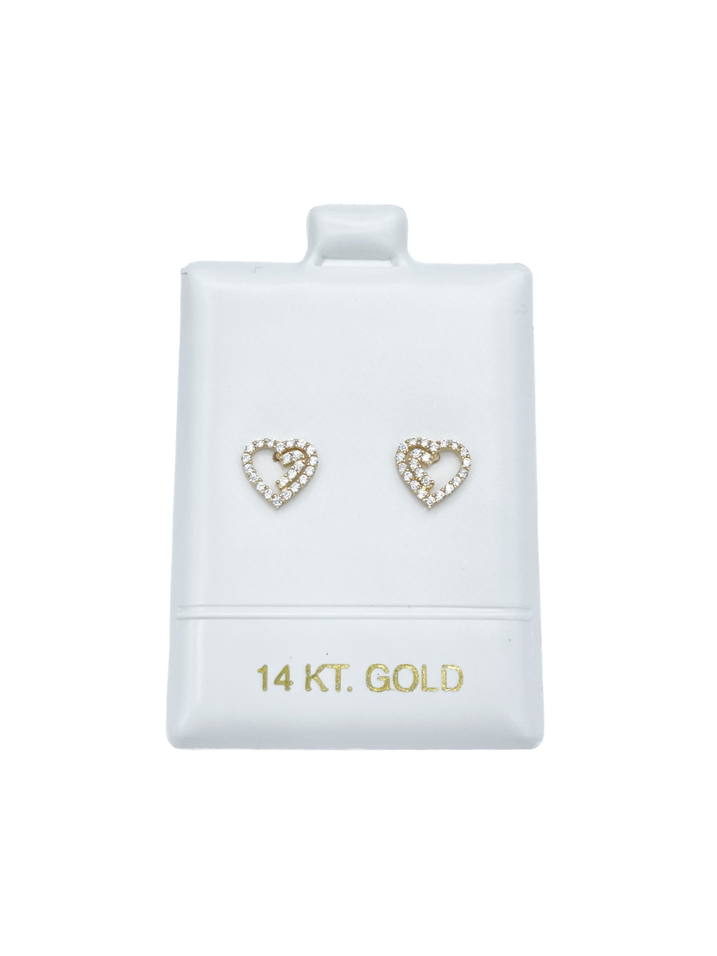 New 14K CZ Heart Earrings H.J™️