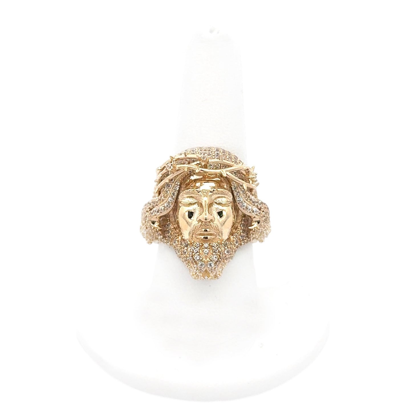 New 14K CZ Jesus Face Ring. H.J™️