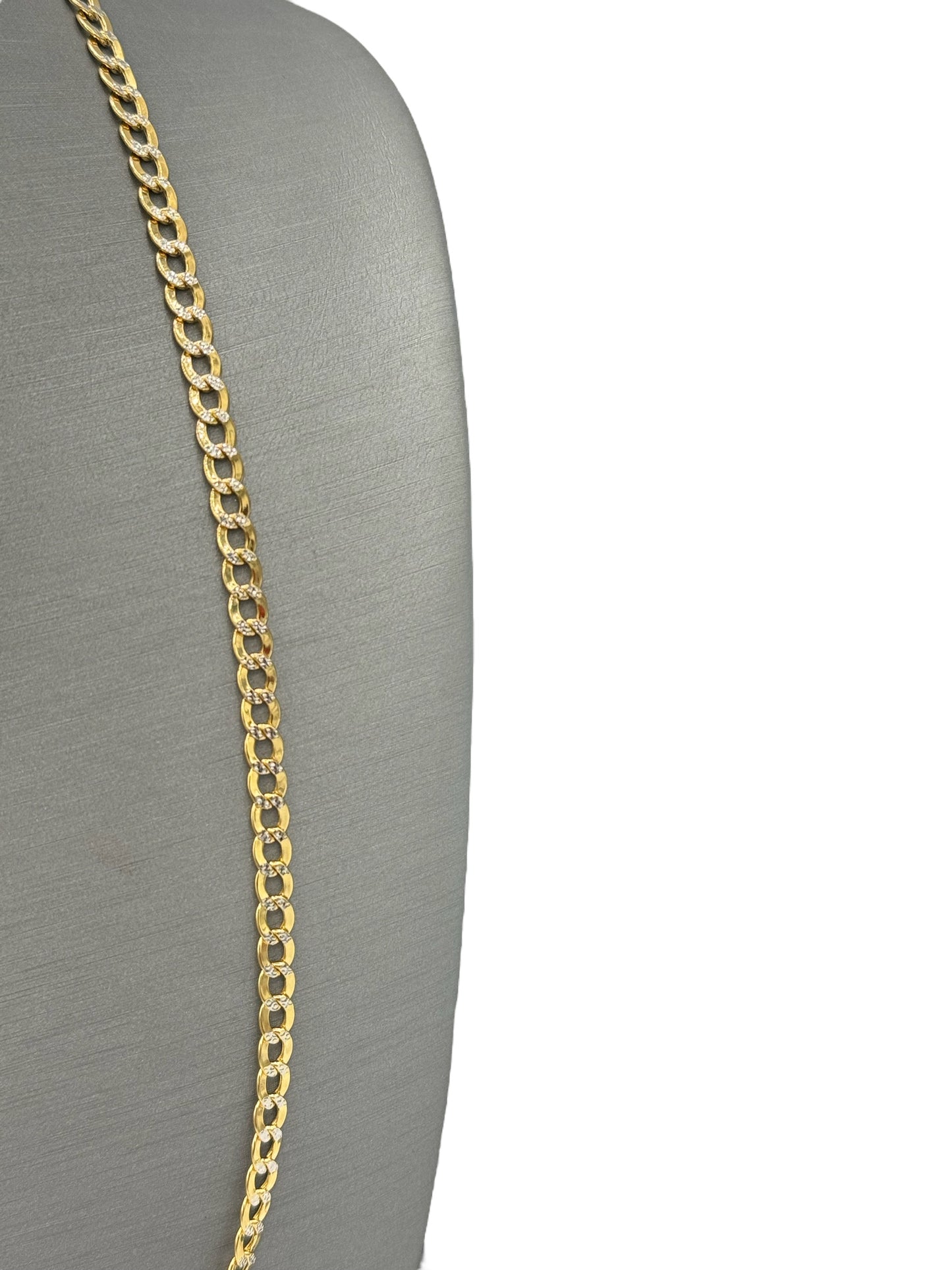 New 14K Two Tone Cuban Chain 22” (4.5MM). H.J™️