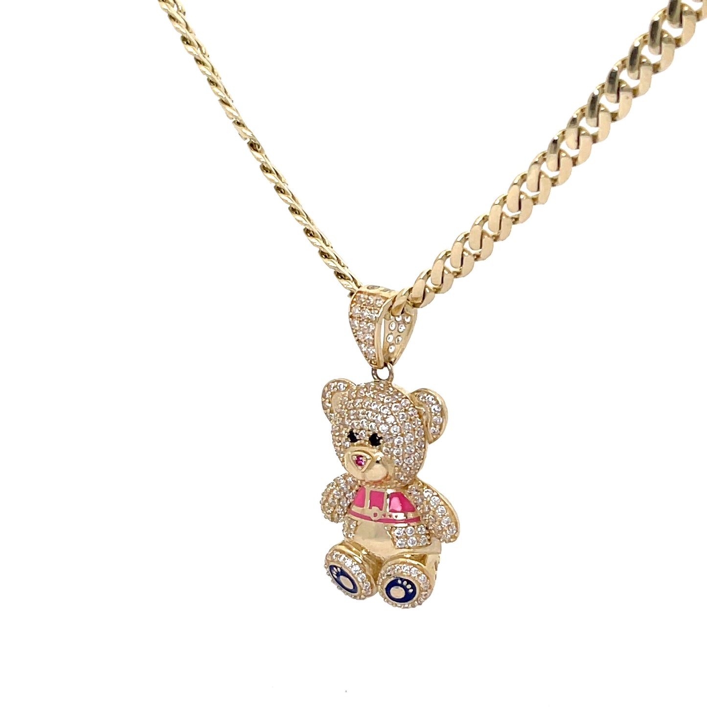 New 14K CZ Teddy Bear & Itallo Choker (4.8MM). H.J™️