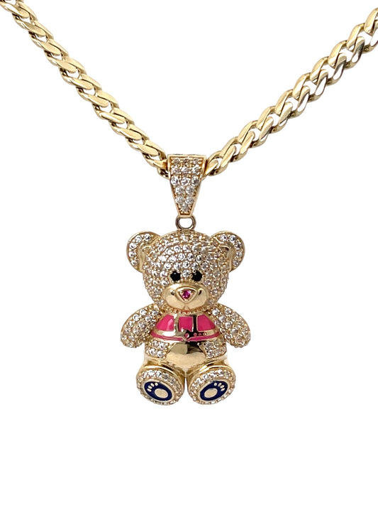 New 14K CZ Teddy Bear & Itallo Choker (4.8MM). H.J™️