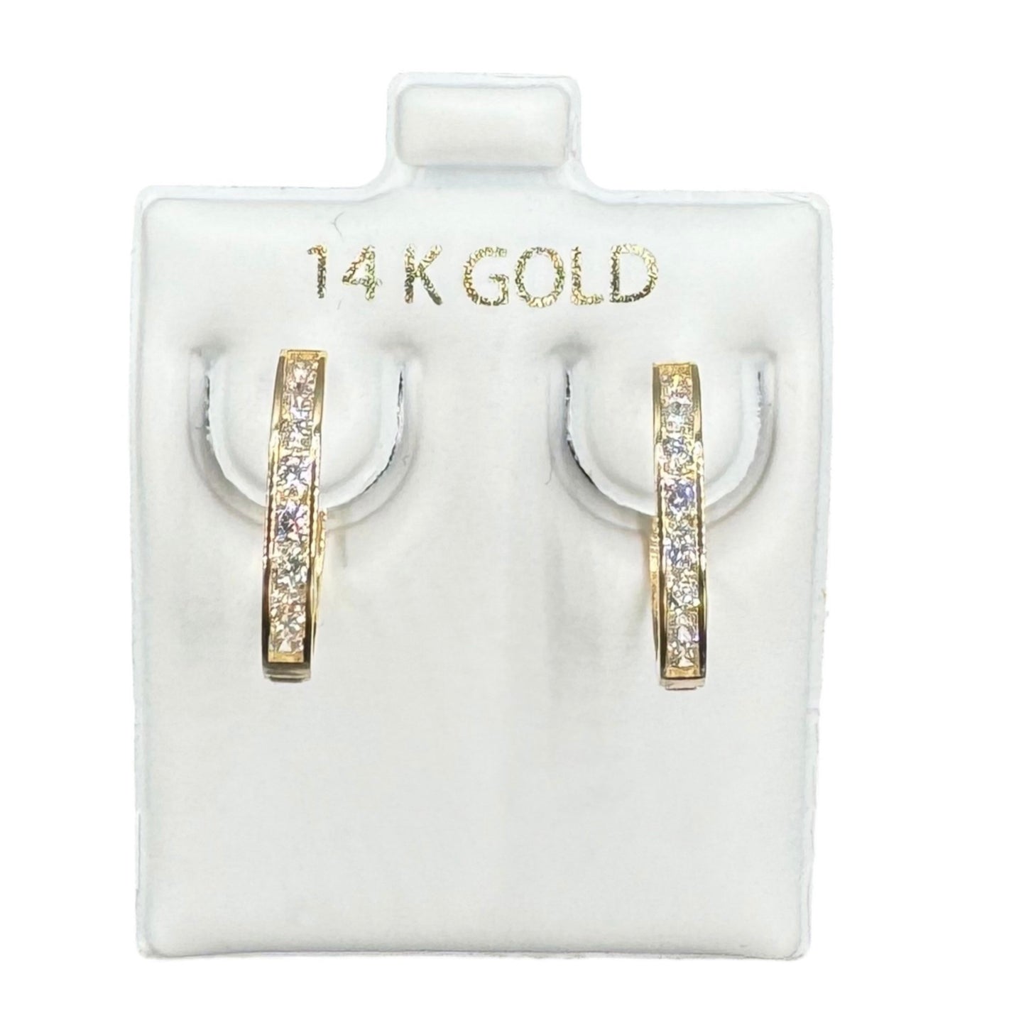 New 14K CZ Small Hoops Earrings. H.J™️