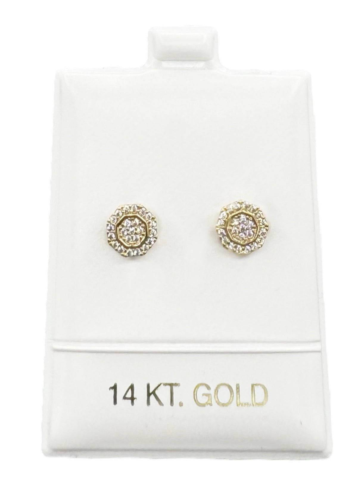 New 14K CZ Round Earrings. H.J™️