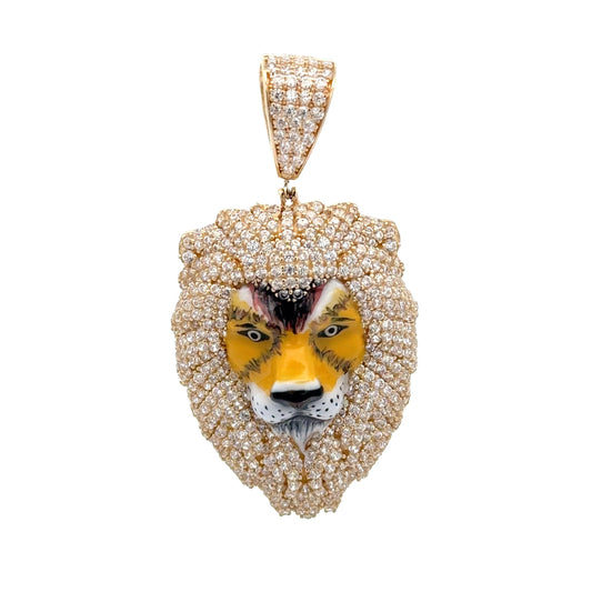 New 14K CZ Lion Pendant (29MM). H.J™️