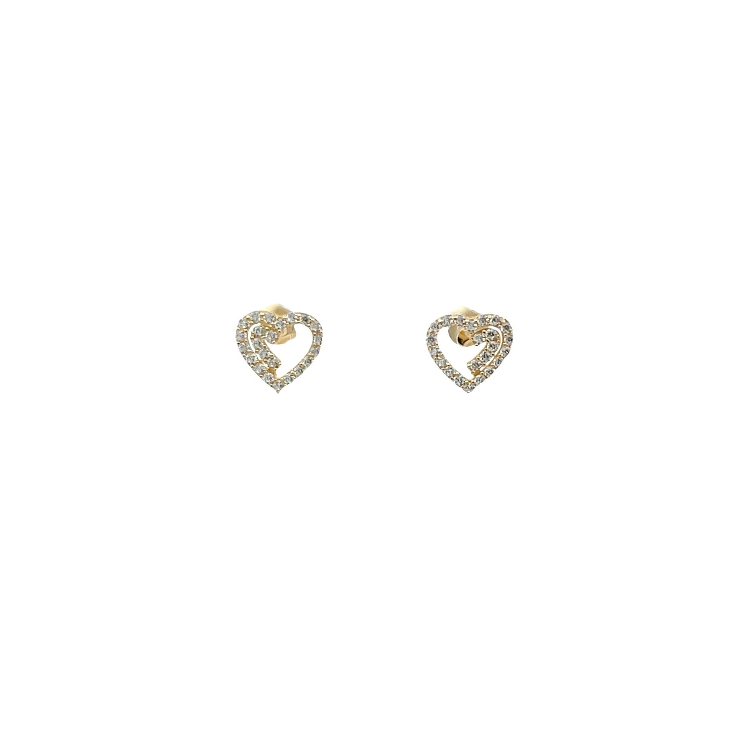 New 14K CZ Heart Earrings H.J™️