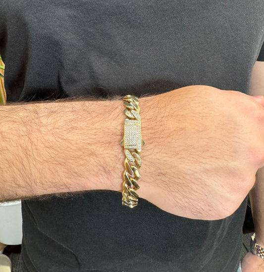 New 14K CZ Men's Itallo Bracelet (11.0MM). H.J™️