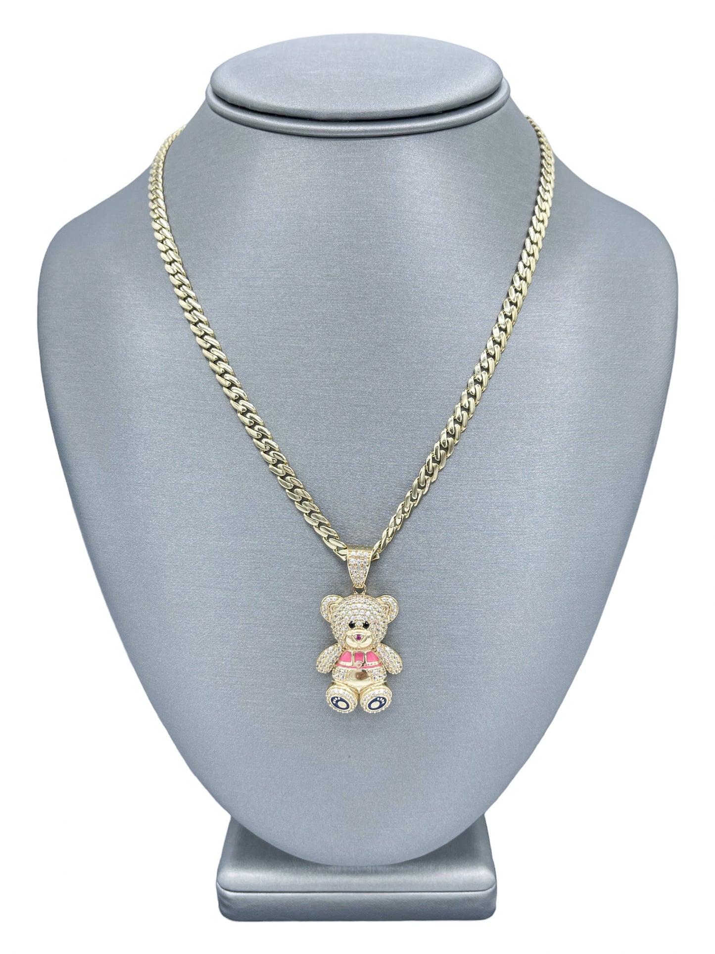 New 14K CZ Teddy Bear & Itallo Choker (4.8MM). H.J™️