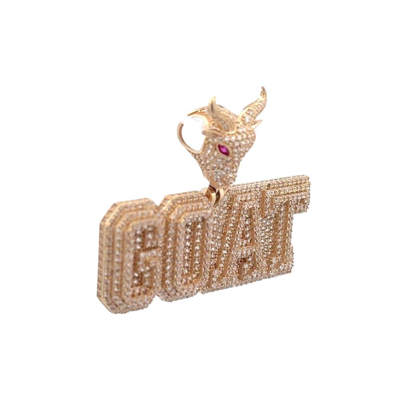 New 14K Full CZ Goat Pendant. H.J™️