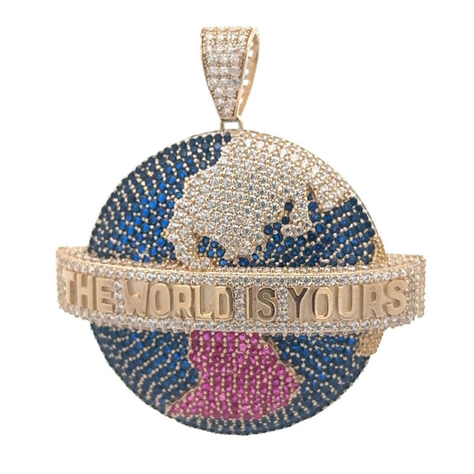 New 14K CZ Round World Pendant. H.J™️