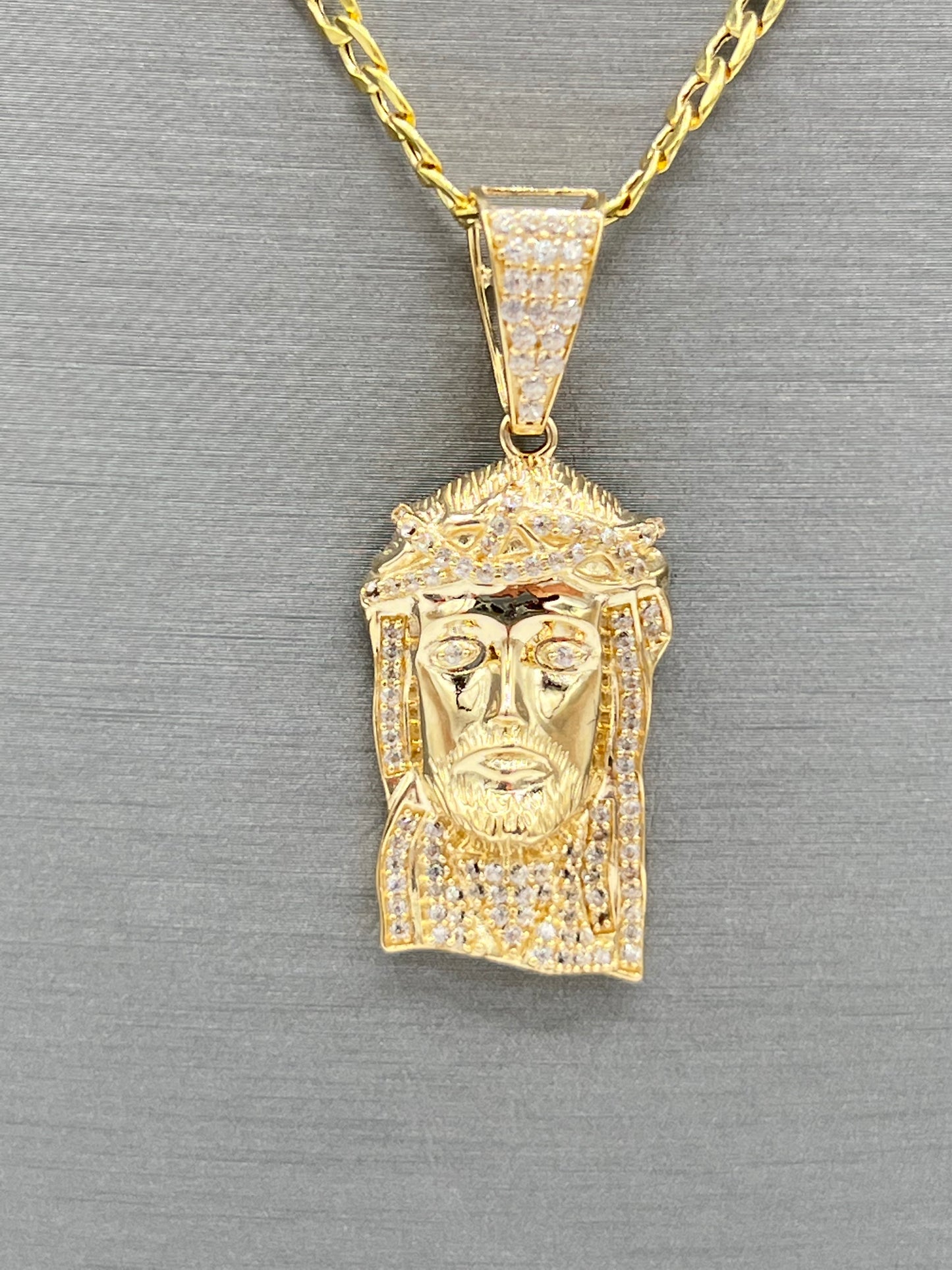 New 14k CZ Jesus Pendant & Cuban Chain G.O.J™️